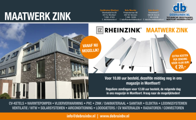 Rheinzink Maatwerk nog sneller geleverd!